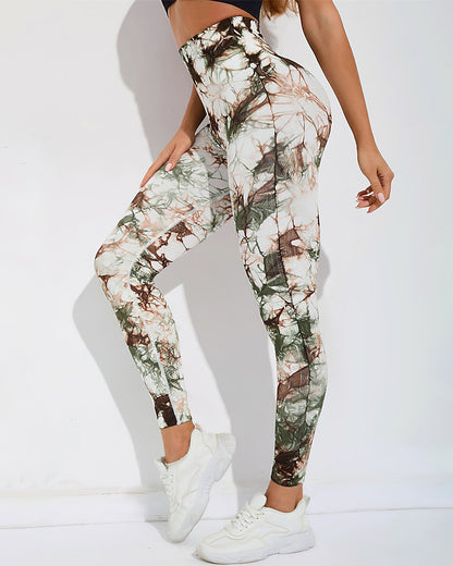 Brooklyn Tie Dye Seamless Leggings - Green