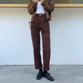 Coffee Straight Leg Jeans