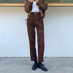 Coffee Straight Leg Jeans