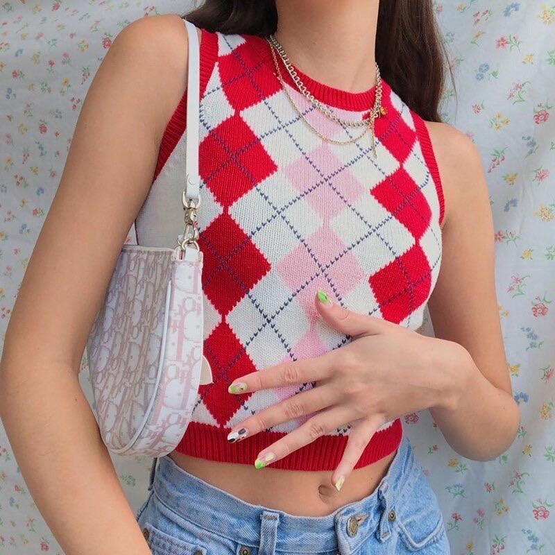 “Emma” Geometric Mini Vest