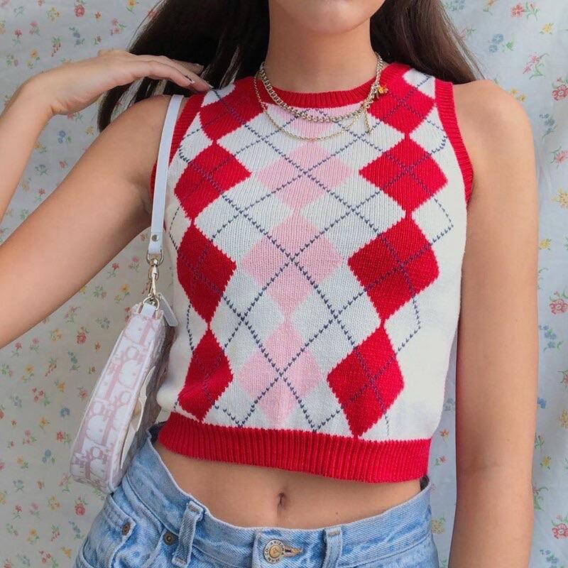 “Emma” Geometric Mini Vest