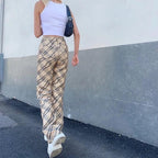 Pantaloni scozzesi vintage a gamba dritta "Emma"