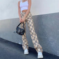Pantaloni scozzesi vintage a gamba dritta "Emma"