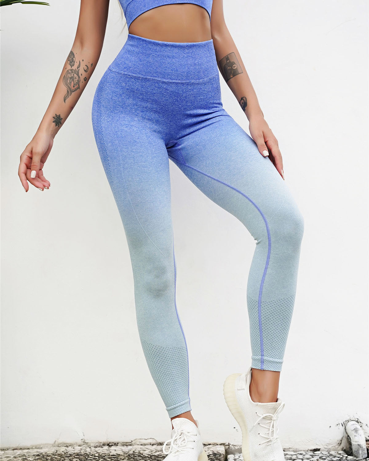 Nahtlose Leggings Gianna - Blau