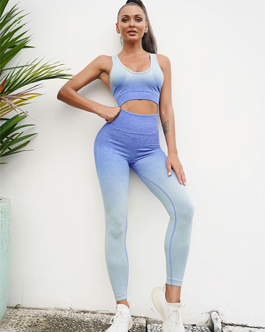 Nahtlose Leggings Gianna - Blau