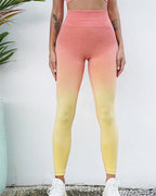Nahtlose Leggings Gianna – Rosa &amp; Gelb