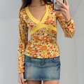 Go-Go Floral Top With Back Tie Detail