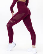 Gracey Hollow Out Nahtlose Leggings - Rot