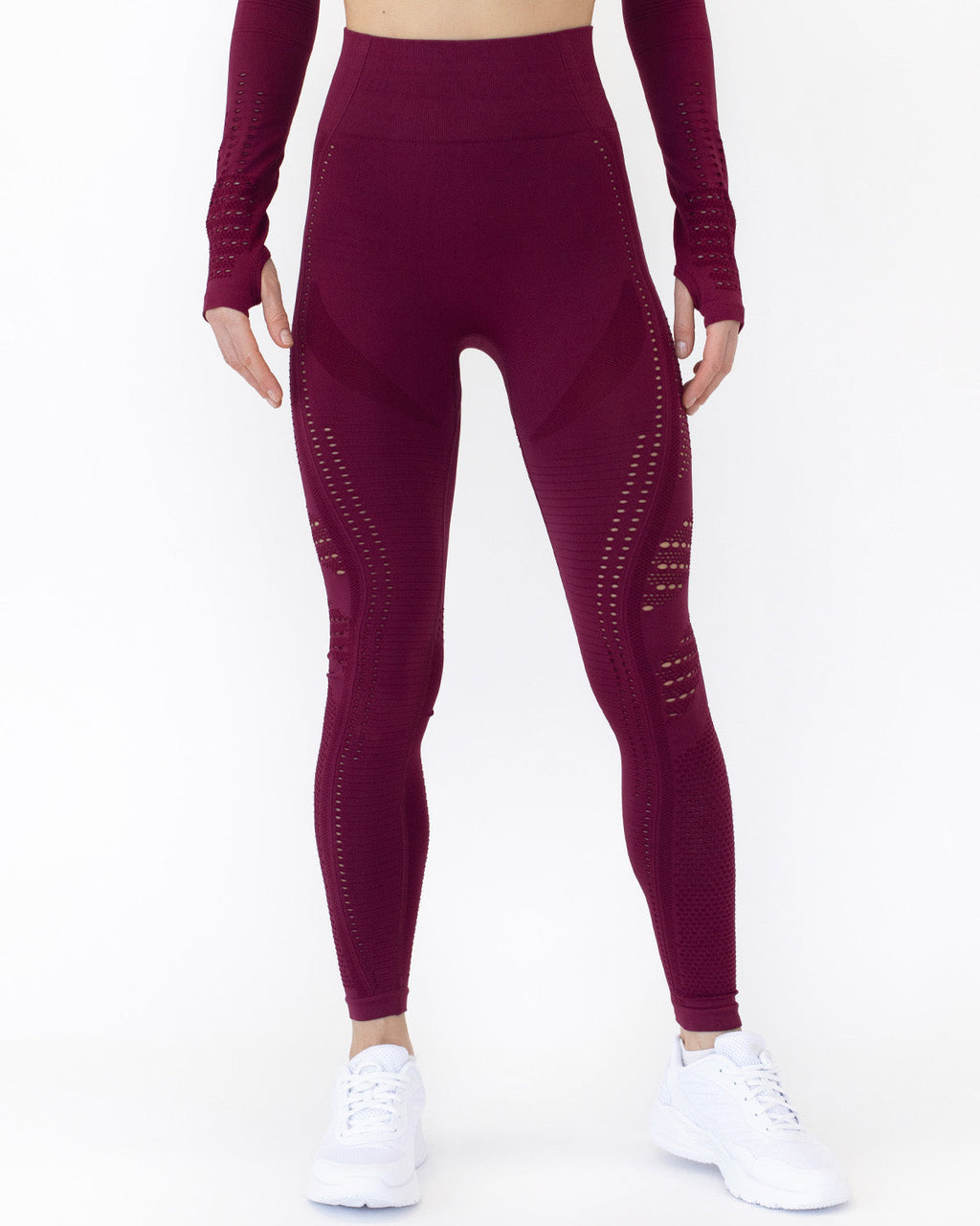 Gracey Hollow Out Nahtlose Leggings - Rot