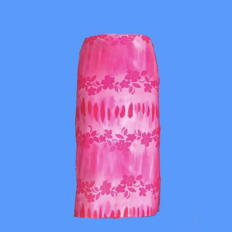 “Hawaiian” Y2K Midi Skirt Mesh Print In Pink