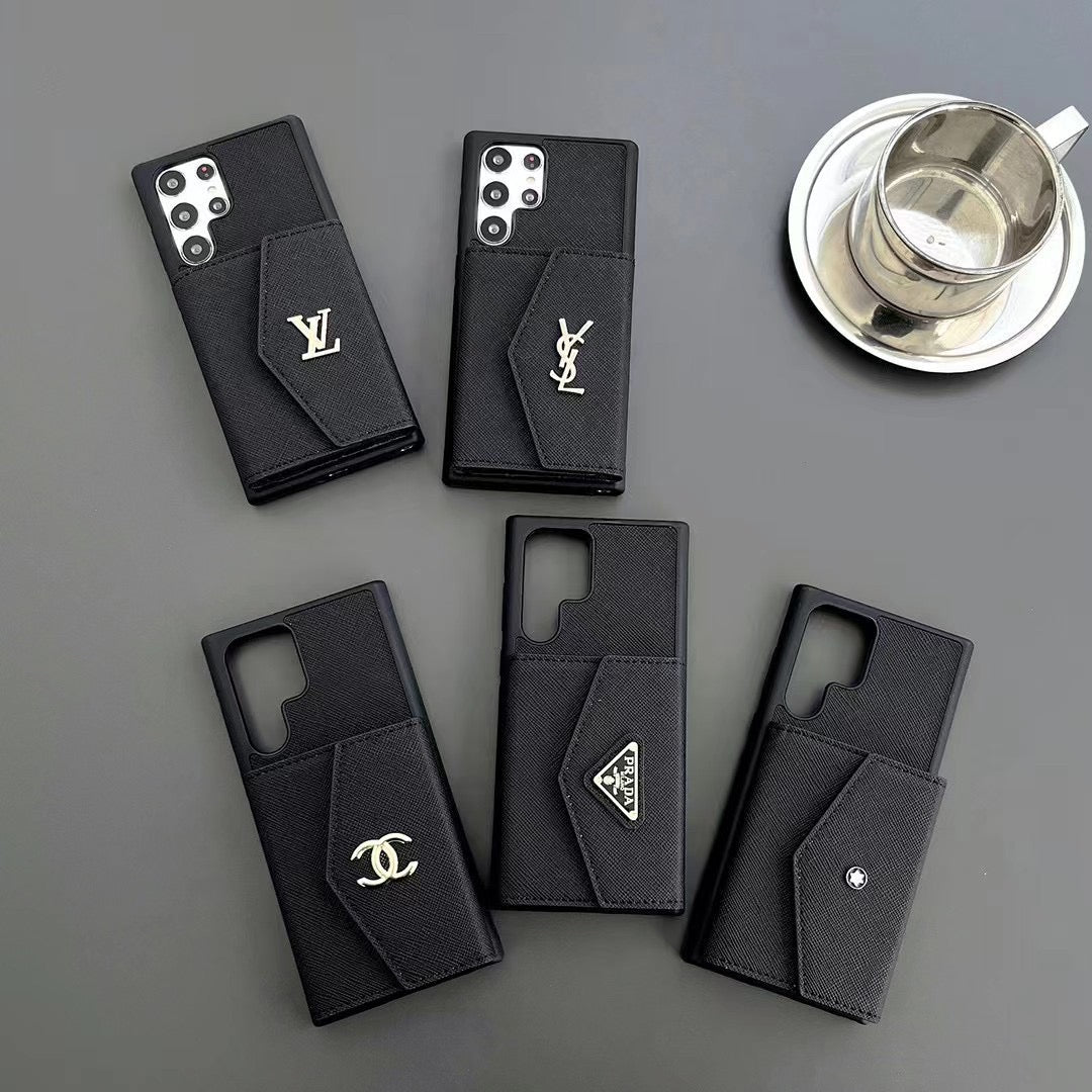 Custodia porta carte nera per Samsung Galaxy