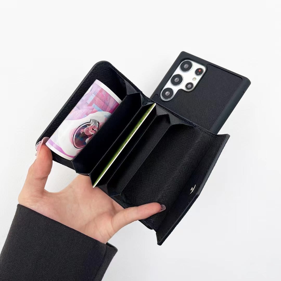 Custodia porta carte nera per Samsung Galaxy