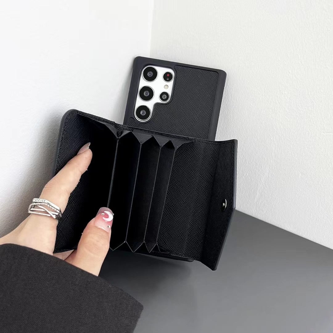Custodia porta carte nera per Samsung Galaxy