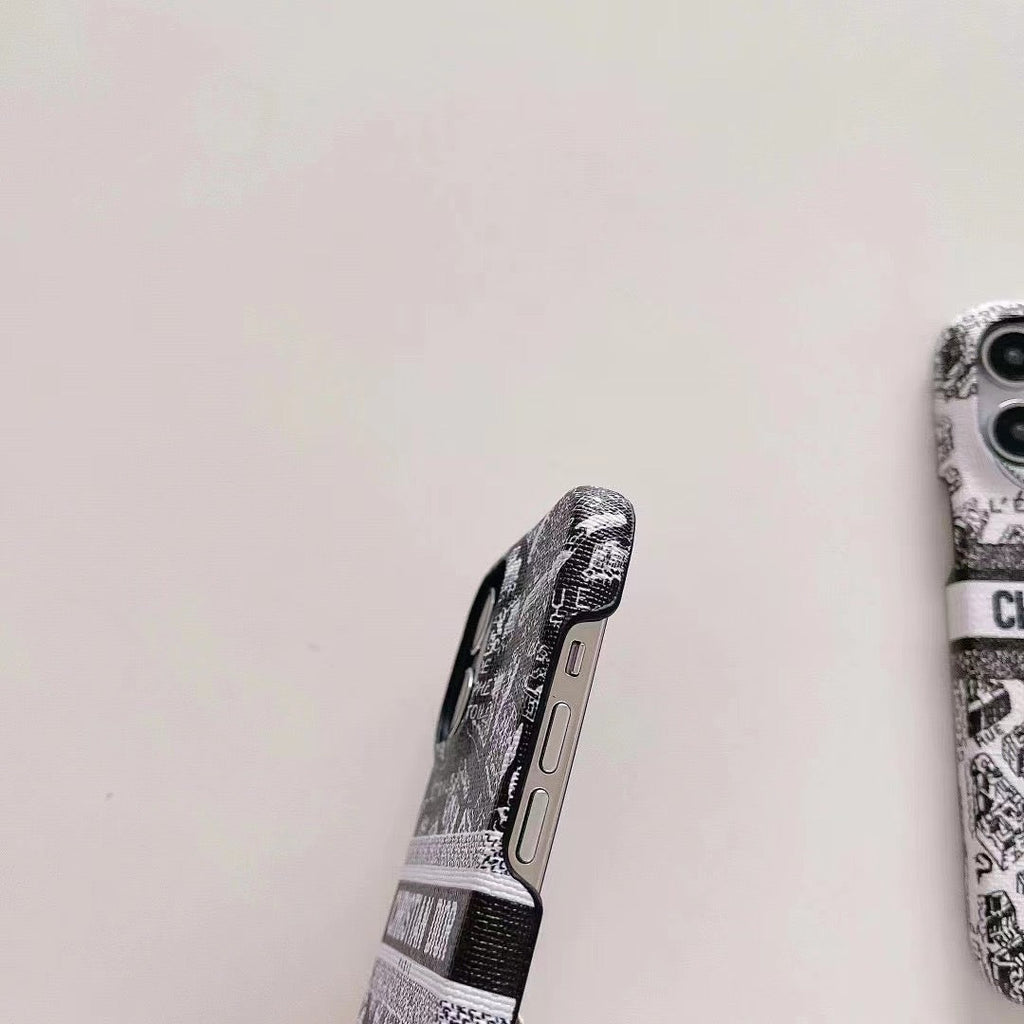 Custodia per telefono con fiore nero per iPhone