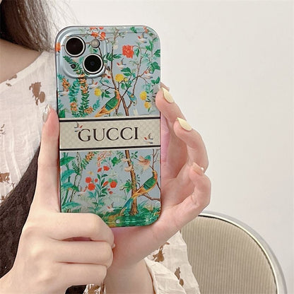 Green Flowers Phone Case For iPhone