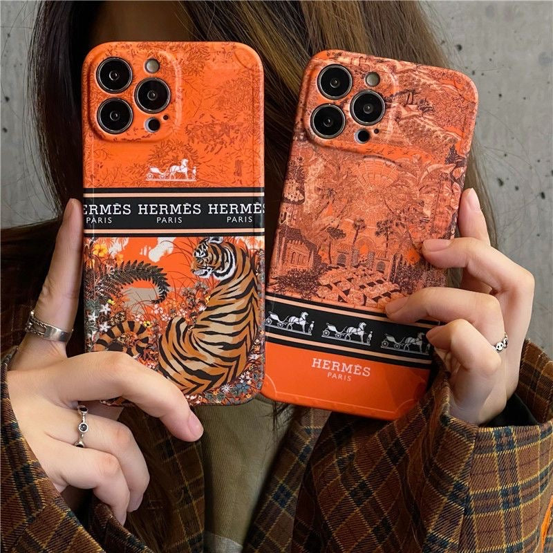 Orange Printed Phone Case For iPhone