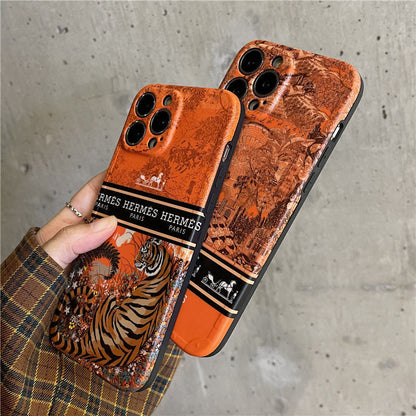 Orange Printed Phone Case For iPhone