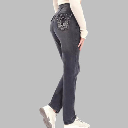 “Iconic” Y2K Bedazzled Dark Wash Jeans