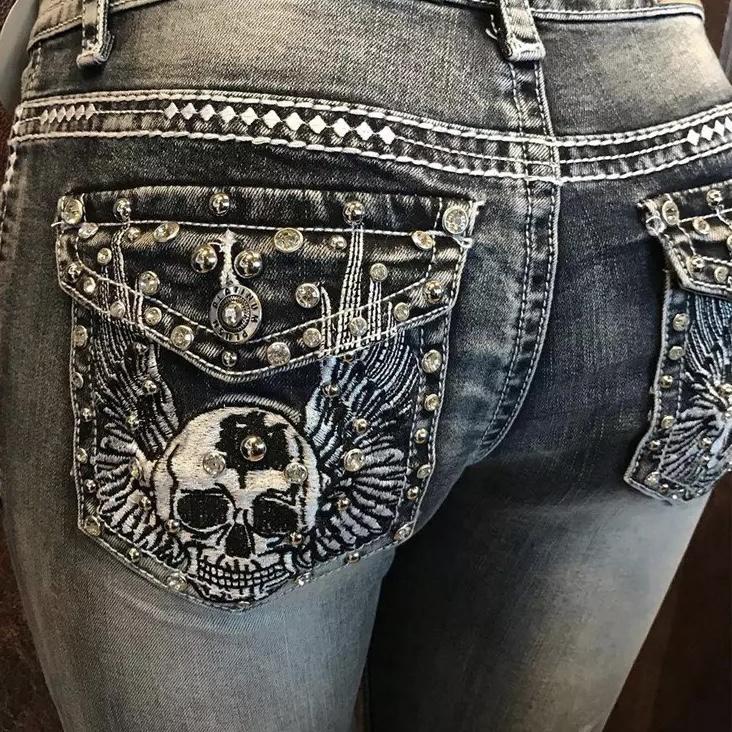 Jeans scuri con lavaggio "iconico" Y2K abbaglianti