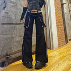 Pantaloni a gamba larga e vita bassa Y2k "In The Details"