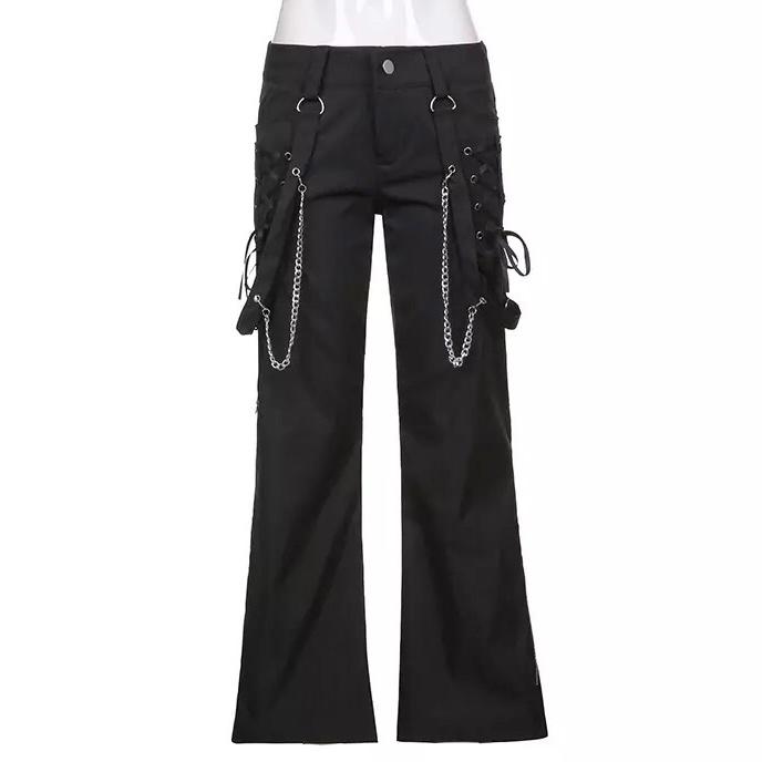 Pantaloni a gamba larga e vita bassa Y2k "In The Details"