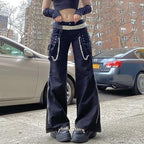Pantaloni a gamba larga e vita bassa Y2k "In The Details"