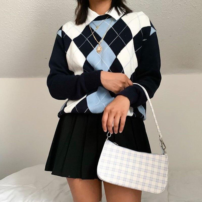 “Layla” Vintage Geometric Sweater
