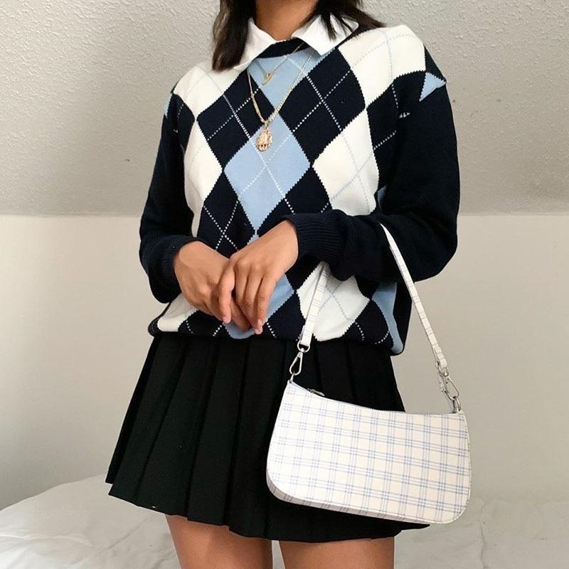 “Layla” Vintage Geometric Sweater