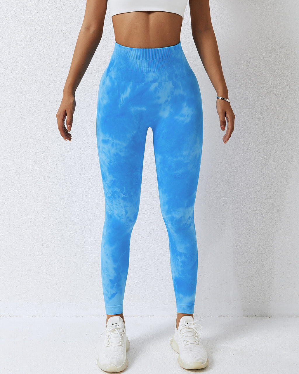 Leslie Nahtlose Scrunch-Leggings - Blau