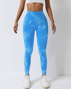 Leslie Nahtlose Scrunch-Leggings - Blau