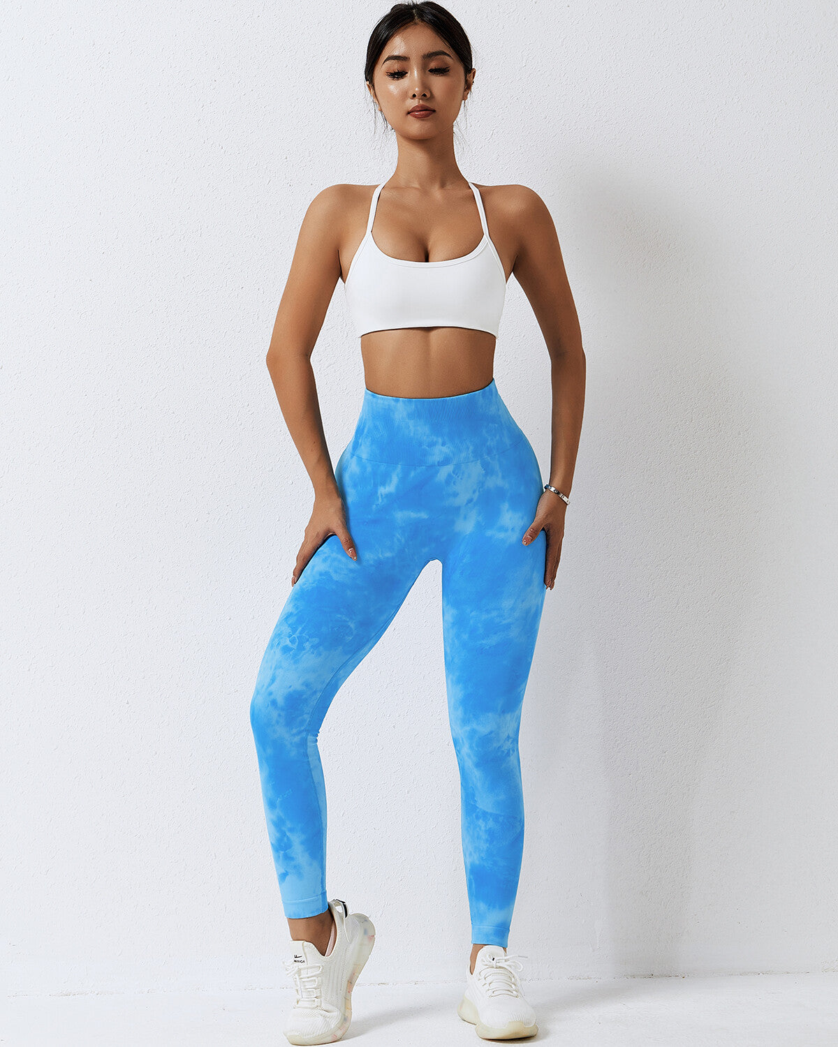 Leslie Nahtlose Scrunch-Leggings - Blau