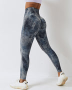 Leslie Nahtlose Scrunch Leggings - Blaugrau