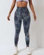 Leslie Nahtlose Scrunch Leggings - Blaugrau