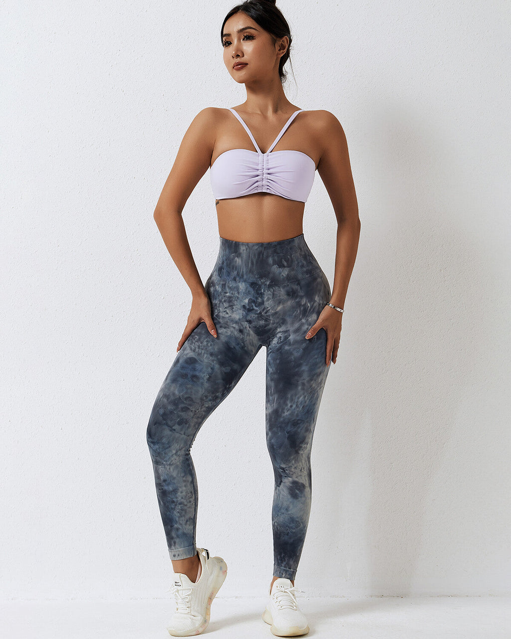 Leslie Nahtlose Scrunch Leggings - Blaugrau