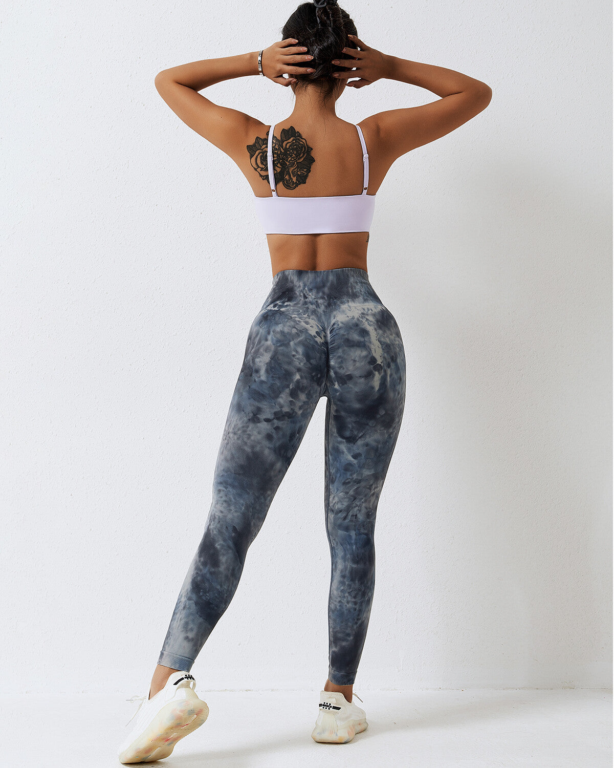 Leslie Nahtlose Scrunch Leggings - Blaugrau
