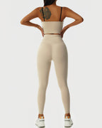Paisley Seamless Leggings - Beige
