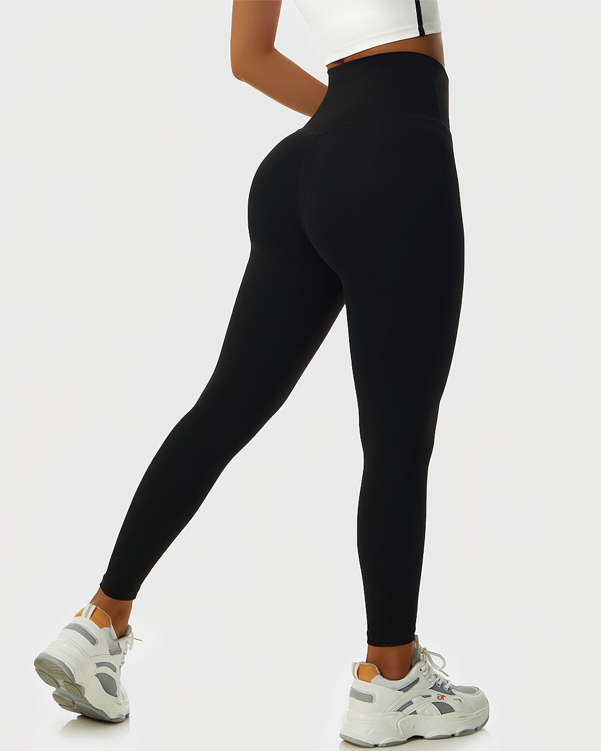 Nahtlose Leggings mit Paisley-Muster - Schwarz
