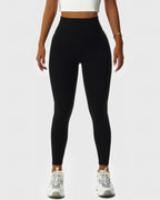 Nahtlose Leggings mit Paisley-Muster - Schwarz