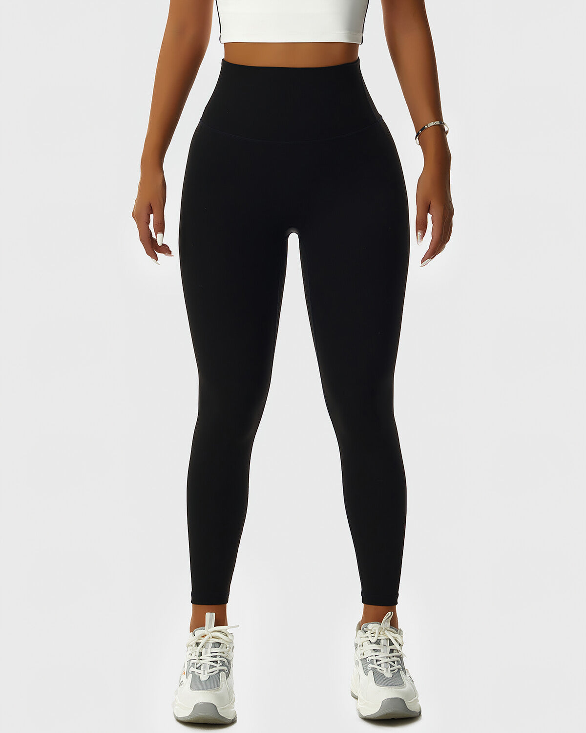 Nahtlose Leggings mit Paisley-Muster - Schwarz