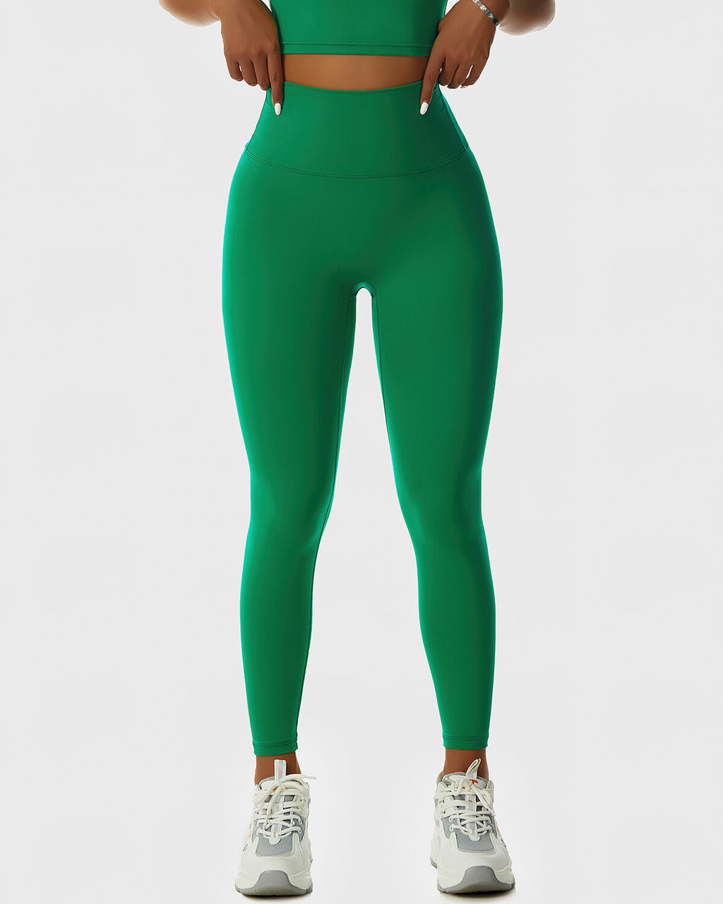 Nahtlose Leggings mit Paisley-Muster - Grün