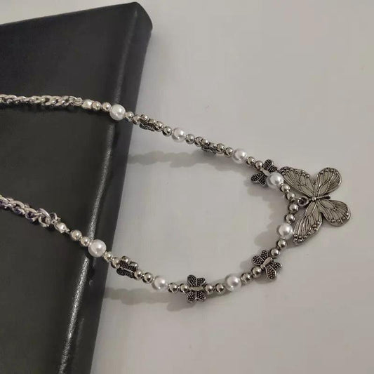 “Pearls & Butterflies” Y2K Necklace