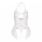 Top aderente con scollo all'americana "Perfectly Cut" Y2K in bianco
