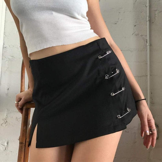 Pin Black Mini Skirt