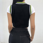 Preppy Mini Vest In Geometric Print