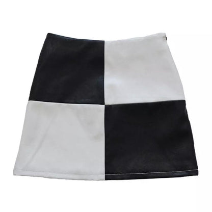 Pure PU Leather Mini Skirt