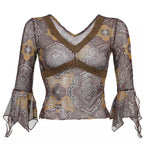 Maglia aderente a maniche larghe "Rachel" anni 2000