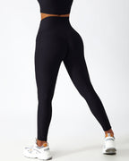Riley Nahtlose Leggings mit Taschen - Schwarz