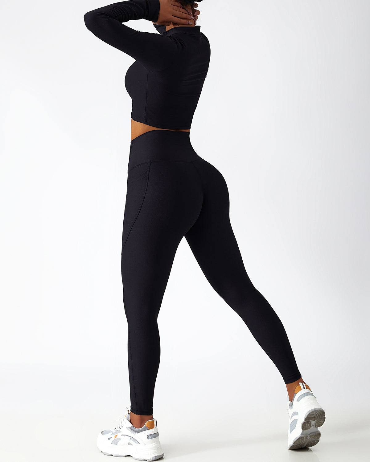 Riley Nahtlose Leggings mit Taschen - Schwarz
