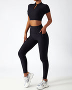 Riley Nahtlose Leggings mit Taschen - Schwarz