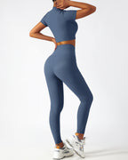 Riley Nahtlose Leggings mit Taschen - Blau